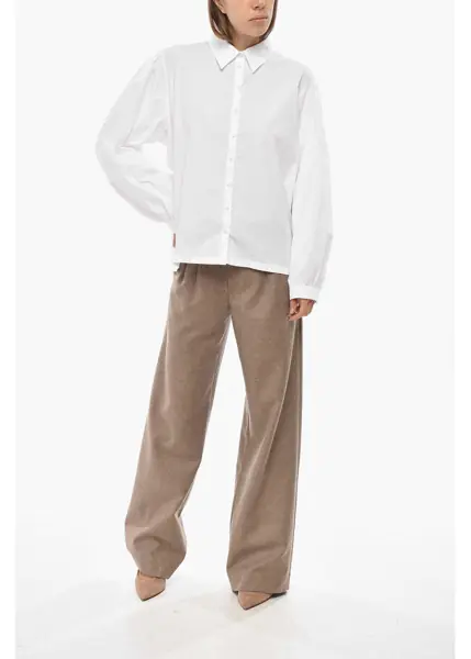 Camasi elegante Department Five Solid Color Cotton Poplin Ramita Shirt White Femei (BM 19681367) 4