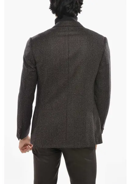 Sacouri CORNELIANI 2-Button Virgin Wool Blazer With Patch Pockets Burgundy Barbati (BM 19681475) 2