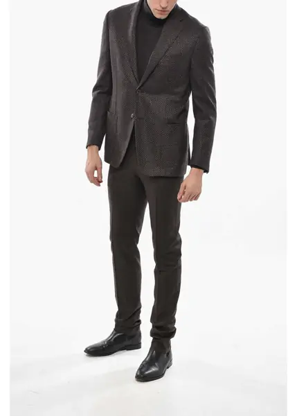 Sacouri CORNELIANI 2-Button Virgin Wool Blazer With Patch Pockets Burgundy Barbati (BM 19681475) 4