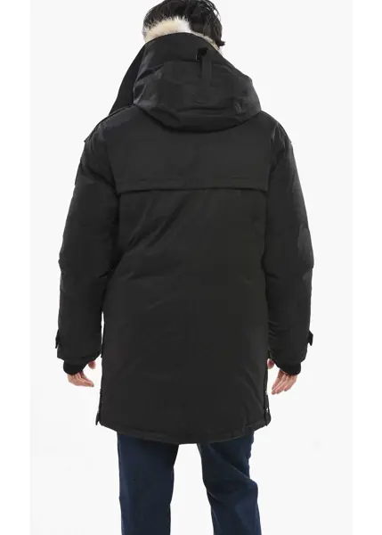 Geci de iarna NOBIS Solid Color Yatesy Utility Down Jacket With Real Fur Detail Black Barbati (BM 19681484) 2