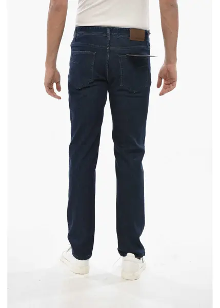 Blugi slim fit CORNELIANI Stretch Cotton Dark Washed Slim Fit Denims 20Cm Blue Barbati (BM 19681487) 2