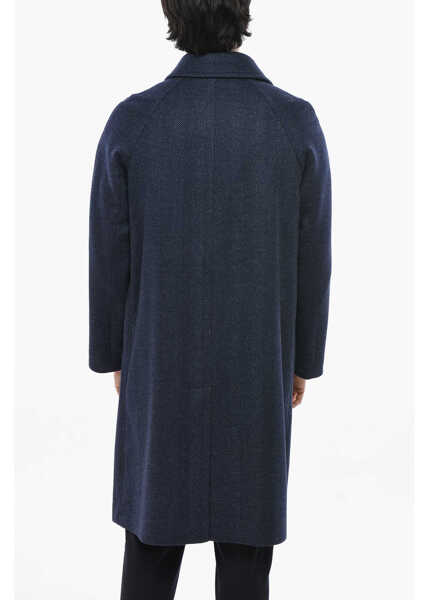 Paltoane CORNELIANI Virgin Wool Coat With Hidden Buttoning Blue Barbati (BM 19681490) 2