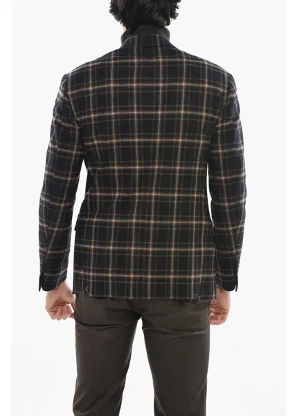 Sacouri CORNELIANI Plaid Motif Virgin Wool Collective Blazer Black Barbati (BM 19681493) 2