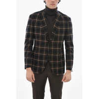 Sacouri Plaid Motif Virgin Wool Collective Blazer Barbati