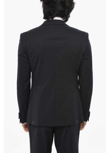 Sacouri CORNELIANI Cc Collection Ceremony Reset Blazer With Satin Peak Lapel Blue Barbati (BM 19681499) 2
