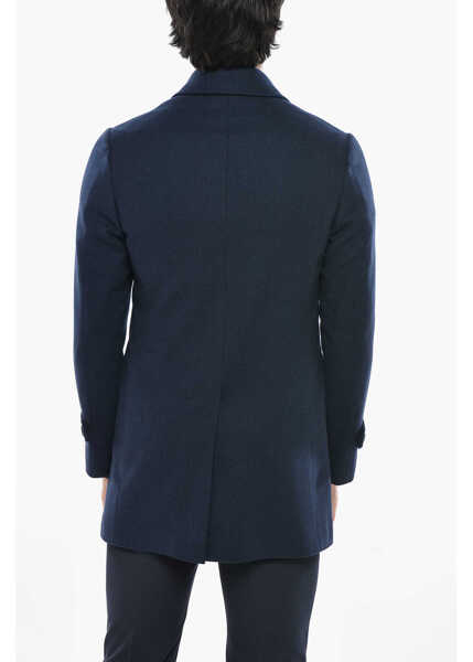 Paltoane CORNELIANI Virgin Wool And Cashmere Fully-Lined Coat Blue Barbati (BM 19681508) 2