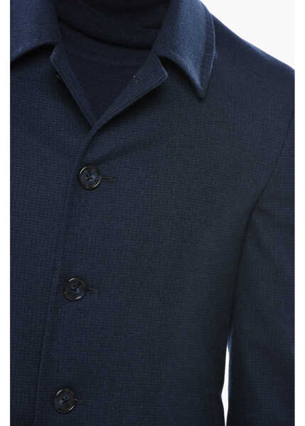 Paltoane CORNELIANI Virgin Wool And Cashmere Fully-Lined Coat Blue Barbati (BM 19681508) 3