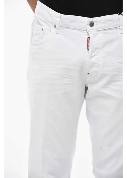 Blugi drepti DSQUARED2 White Bull Skater Fit Denims With Belt Loops 17Cm White Barbati (BM 19681517) 2