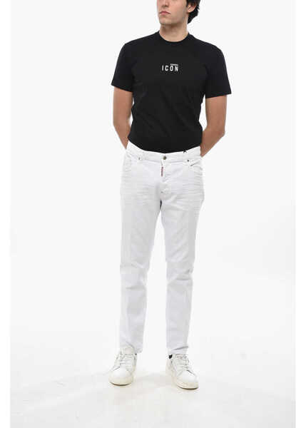 Blugi drepti DSQUARED2 White Bull Skater Fit Denims With Belt Loops 17Cm White Barbati (BM 19681517) 3