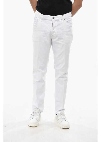 Blugi drepti DSQUARED2 White Bull Skater Fit Denims With Belt Loops 17Cm White Barbati (BM 19681517) 1