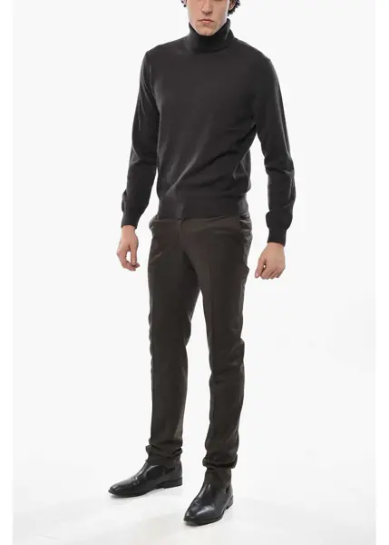 Pulovere CORNELIANI Cc Collection Turtleneck Cashmere Blend Sweater Brown Barbati (BM 19681520) 4