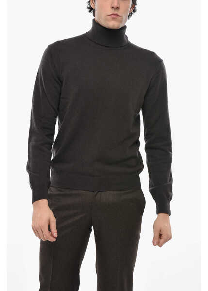 Pulovere CORNELIANI Cc Collection Turtleneck Cashmere Blend Sweater Brown Barbati (BM 19681520) 1