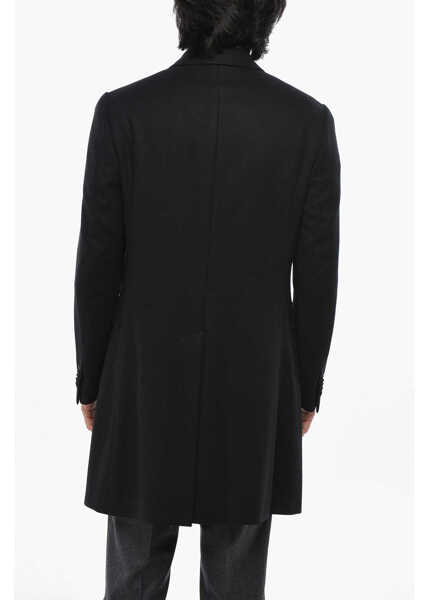 Paltoane CORNELIANI Pure Cashmere Coat With Flap Pockets Black Barbati (BM 19681529) 2