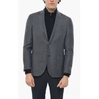 Sacouri Half-Lined Single Breasted Gate Wool Blend Blazer With Patch Barbati