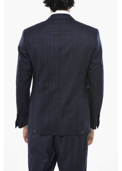 Sacouri CORNELIANI Pinstriped Circle Blazer Blue Barbati (BM 19681535) 2