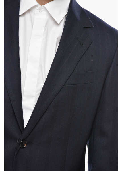 Sacouri CORNELIANI Pinstriped Circle Blazer Blue Barbati (BM 19681535) 3