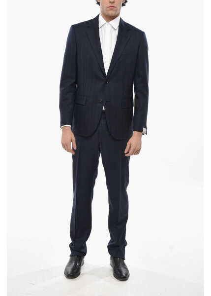 Sacouri CORNELIANI Pinstriped Circle Blazer Blue Barbati (BM 19681535) 4