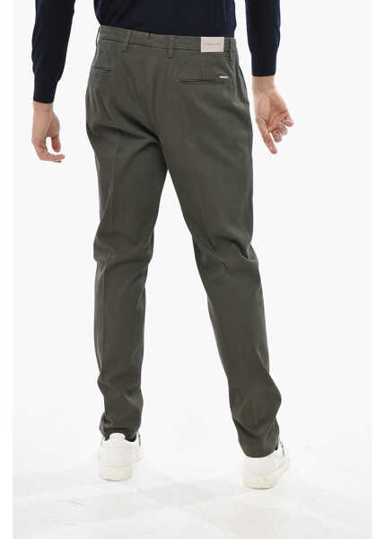 Pantaloni casual CORNELIANI Twill Cotton Chinos Pants With Belt Loops Military Green Barbati (BM 19681544) 2