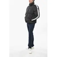 Geci Palm Angels pentru Barbati - Geci de iarna Palm Angels Solid Color Quilted Down Jacket With Contrasting Side Band Black Barbati (BM 19681547) - B-mall.ro