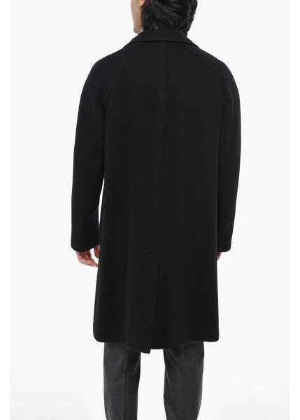 Paltoane CORNELIANI Cc Collection Solid Color Virgin Wool Blend Single-Breasted Black Barbati (BM 19681556) 2