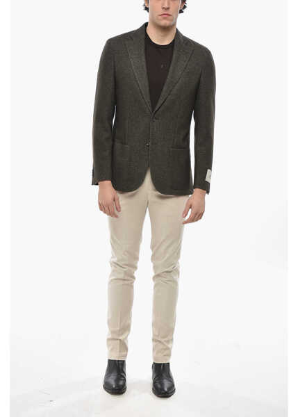 Sacouri elegante CORNELIANI Cc Collection Wool Blend Side Vents Notch Lapel Levity Blaze Green Barbati (BM 19681559) 4