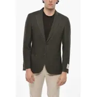 Sacouri elegante Cc Collection Wool Blend Side Vents Notch Lapel Levity Blaze Barbati