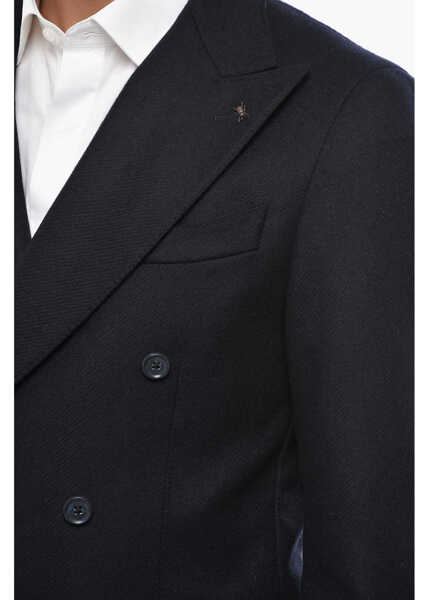 Sacouri CORNELIANI Cc Collection Double-Breasted Retailored Wool Blend Blazer Blue Barbati (BM 19681562) 3