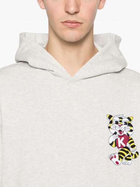 Bluze de trening Kenzo KENZO Wild Tiger embroidered design Hoodie PALE GREY Barbati (BM 19681664) 5