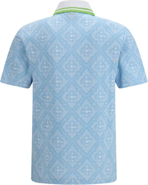 Tricouri Polo Casablanca All-over jacquard monogram pattern Polo PALE BLUE / WHITE Barbati (BM 19681667) 2