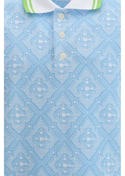 Tricouri Polo Casablanca All-over jacquard monogram pattern Polo PALE BLUE / WHITE Barbati (BM 19681667) 3