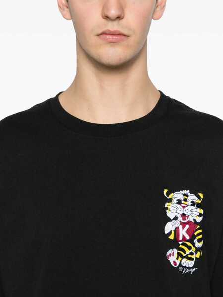 Tricouri Kenzo Wild Tiger motif embroidered on the chest oversized T-shirt BLACK Barbati (BM 19681670) 5
