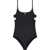 COURR&Egrave;GES One piece Swimsuit with a cut-out detail BLACK