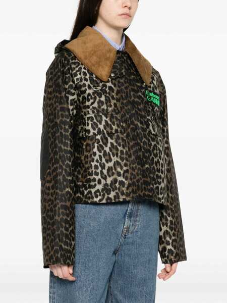 Jachete Barbour Waxed cotton Anorak smock by Barbour x GANNI LEOPARD PRINT/CLASSI Femei (BM 19681688) 3