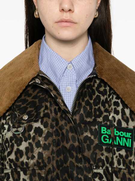 Jachete Barbour Waxed cotton Anorak smock by Barbour x GANNI LEOPARD PRINT/CLASSI Femei (BM 19681688) 5