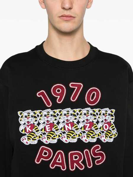 Bluze de trening Kenzo Wild Tiger cotton Sweatshirt BLACK Barbati (BM 19681691) 5