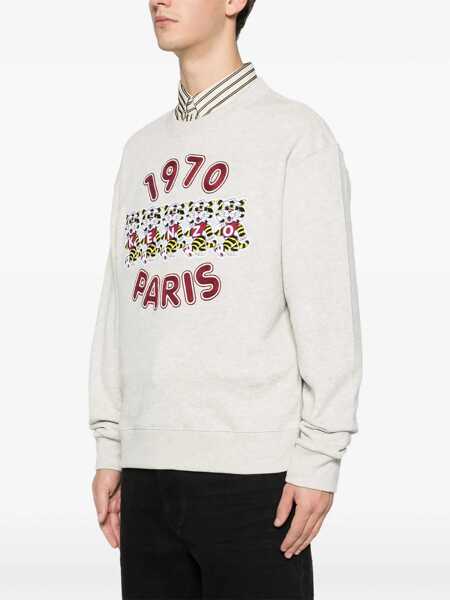 Bluze de trening Kenzo Wild Tiger cotton Sweatshirt PALE GREY Barbati (BM 19681694) 3
