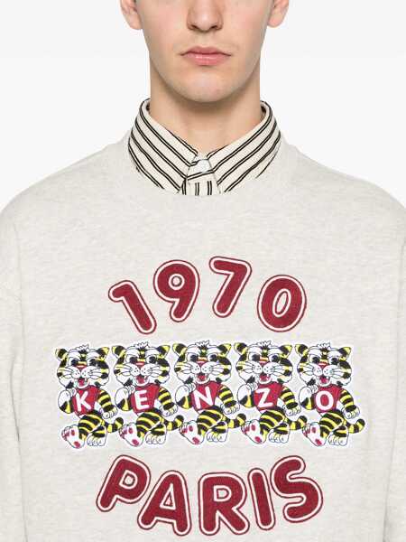 Bluze de trening Kenzo Wild Tiger cotton Sweatshirt PALE GREY Barbati (BM 19681694) 5