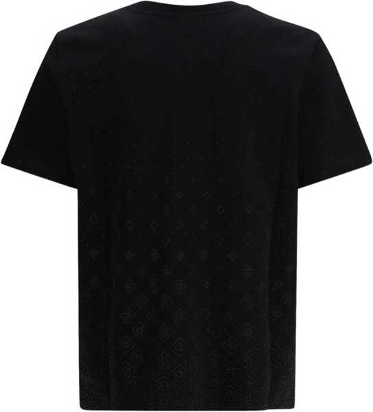 Tricouri Casablanca Degrade monogram made out of crystals short-sleeve T-shirt BLACK JERSEY Barbati (BM 19681697) 2