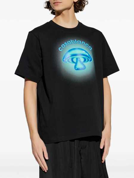 Tricouri Casablanca Airbrush Mushroom print short-sleeve T-shirt BLACK JERSEY Barbati (BM 19681733) 3