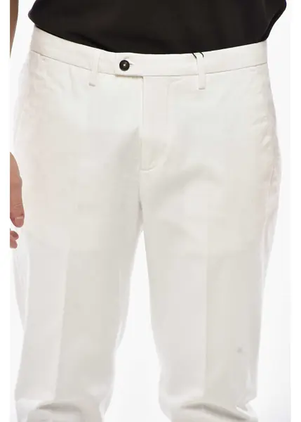 Pantaloni casual CORNELIANI Stretch Cotton Chinos Pants With Belt Loops White Barbati (BM 19681751) 3