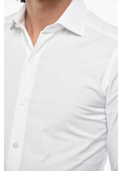 Camasi casual Tom Ford Cotton Poplin Shirt With Spread Collar White Barbati (BM 19681754) 3