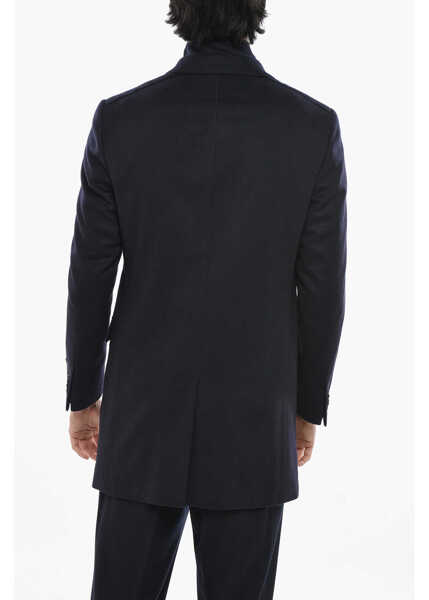 Paltoane CORNELIANI Cc Collection Wool And Cashmere Coat With Removable Chest-Pi Blue Barbati (BM 19681760) 2