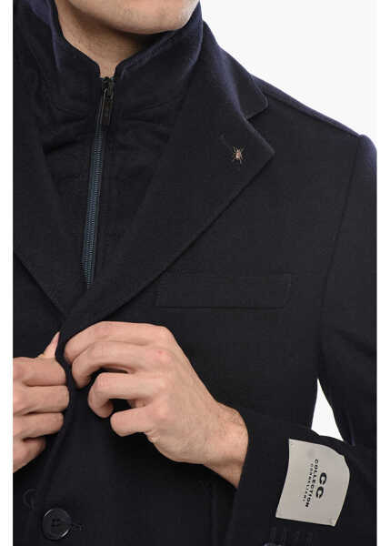 Paltoane CORNELIANI Cc Collection Wool And Cashmere Coat With Removable Chest-Pi Blue Barbati (BM 19681760) 3