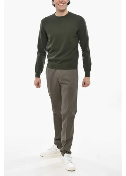 Pulovere CORNELIANI Cc Collection Crew Neck Cashmere Blend Sweater Military Green Barbati (BM 19681766) 4