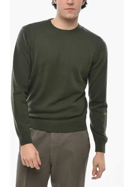 Pulovere CORNELIANI Cc Collection Crew Neck Cashmere Blend Sweater Military Green Barbati (BM 19681766) 1