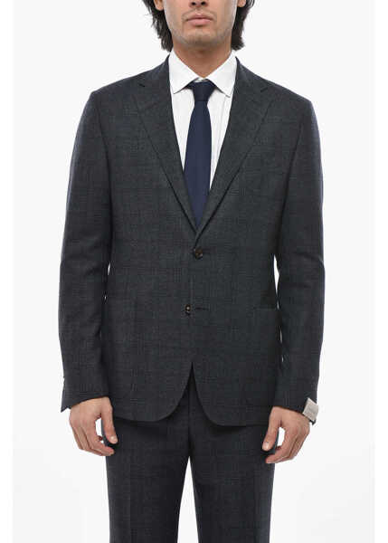 Costume CORNELIANI District Check Washable Virgin Wool Suit Blue Barbati (BM 19681772) 2