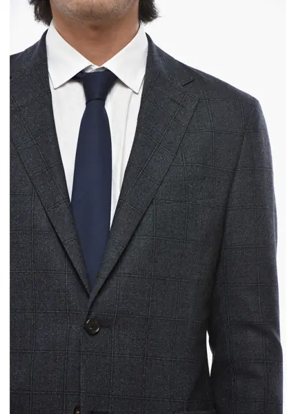 Costume CORNELIANI District Check Washable Virgin Wool Suit Blue Barbati (BM 19681772) 3