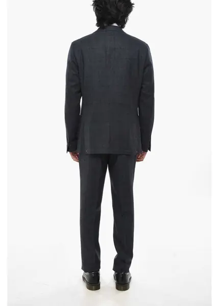 Costume CORNELIANI District Check Washable Virgin Wool Suit Blue Barbati (BM 19681772) 4