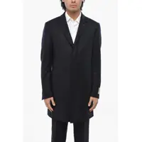 Paltoane Cc Collection Solid Color Virgin Wool Coat With Hidden Butto Barbati