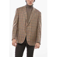 Sacouri Wool Blend Academy Soft Single Breasted Blazer With Checkere Barbati